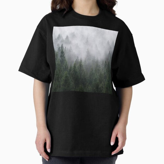 Home Is A Feeling // Misty Retro Fall Wilderness Fairytale Evergreen Forest With Trees Covered In Magic Fog Season T-Shirt