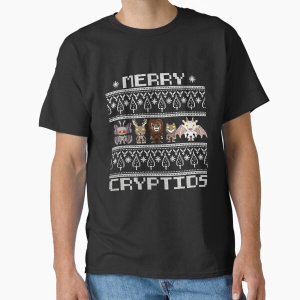 Merry Cryptids - Ugly Christmas Mothman, Wendigo, Sasquatch, Dogman, Jersey Devil T-Shirt